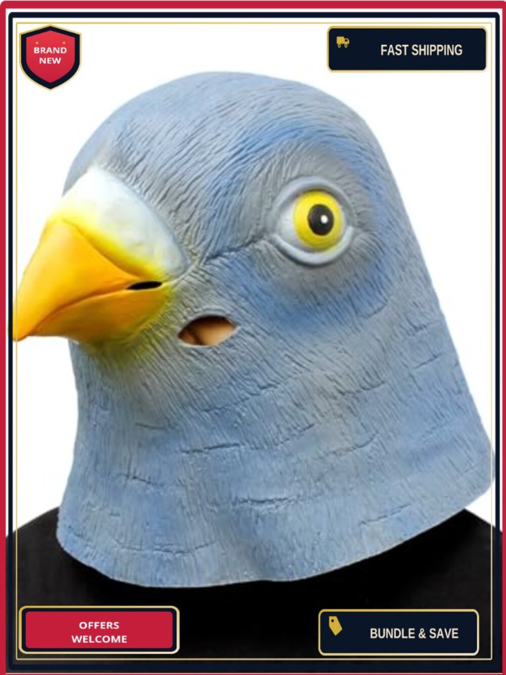 Full Head Natural Latex Pigeon Mask Bird Costume Halloween Party